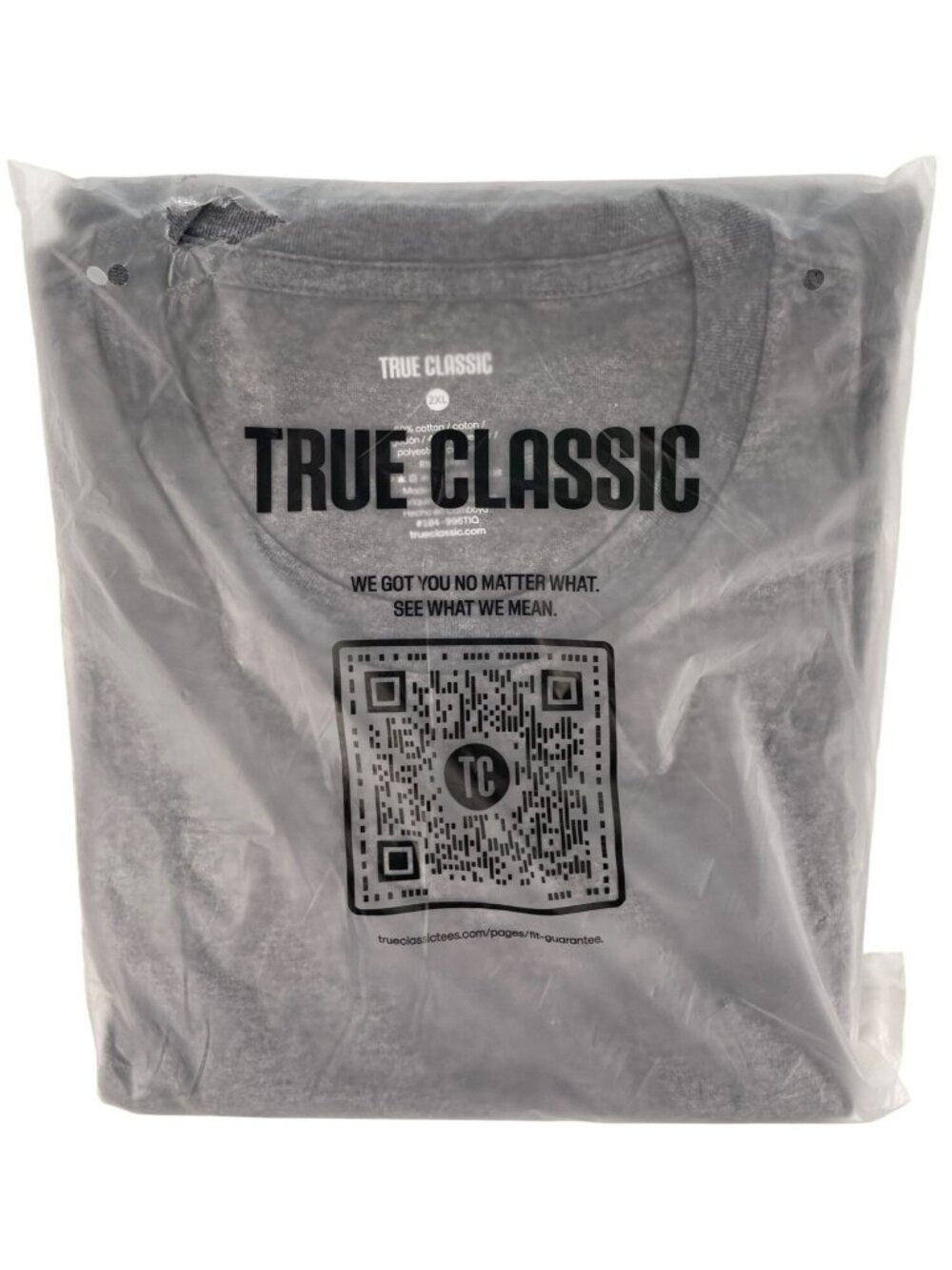 True Classic Heather Gray T-Shirt 60%Cotton 40%Polyester Crew Men's Size 2XL NEW - Picture 1 of 3